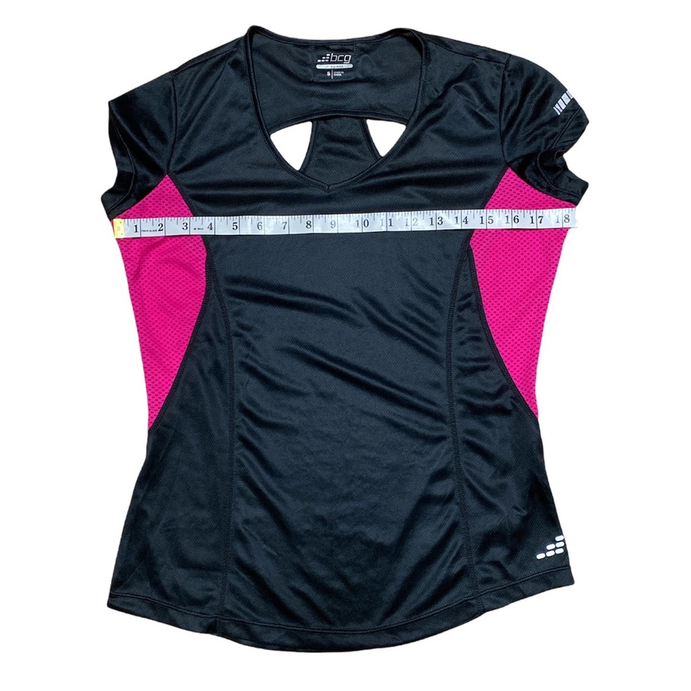 BCG Women Activewear Racerback Cut Out Work Out Short Sleeve Top Size S - Picture 3 of 13